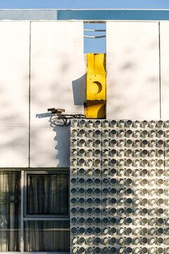 Geometric Facade in Afternoon Light