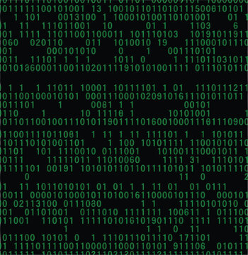 Abstract digital data stream seamless pattern binary code technology background vector
