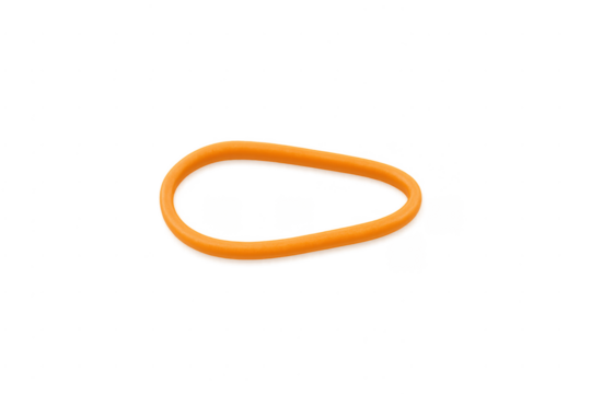 Orange rubber band laying on transparent background