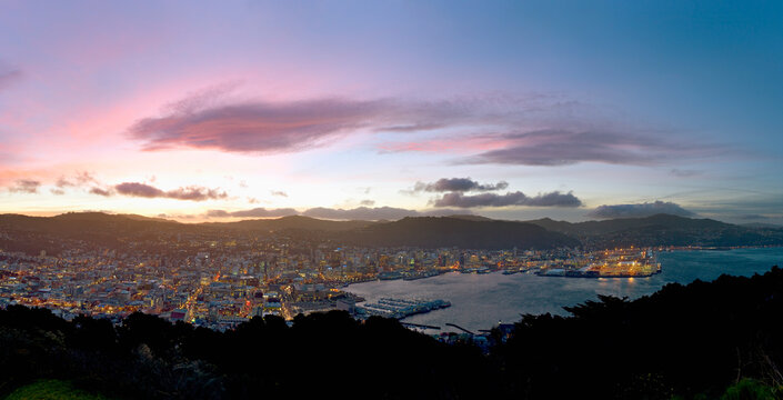 Panorama of Wellington city, New Zealand. 