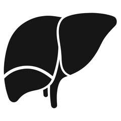 Human Liver Icon Black Vector Illustration