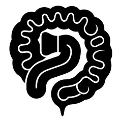 Large Intestine Anatomy Vector Icon for Medical and Educational Designs