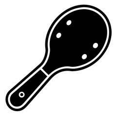 Pickleball Paddle with Ball Silhouette: Clean Black and White Vector for Sports Designs