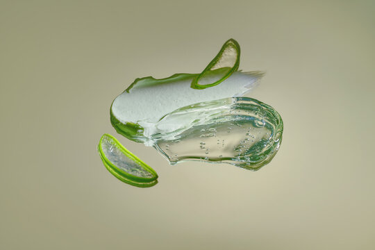 A visual of aloe vera gel and slices, highlighting its