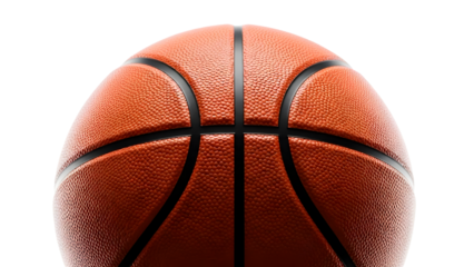 Dramatic closeup of a basketball, perfect for sports branding and team spirit