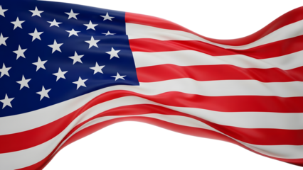 Waving American flag evokes patriotism, pride, and national identity celebration isolated background