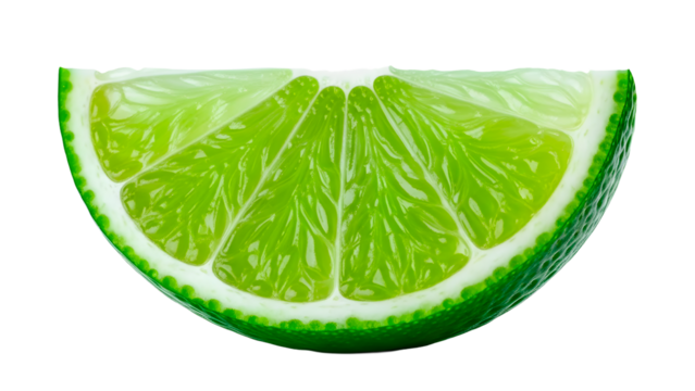  lime slice, perfect for summer cocktails and refreshing recipes now isolated background