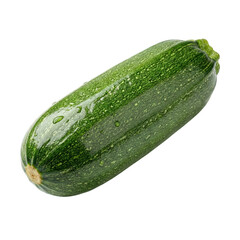 Fresh zucchini with water droplets, vibrant green color, healthy vegetable
