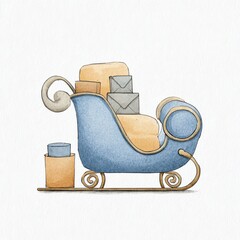 Fototapeta premium Cozy Sleigh with Gifts and Warmth