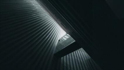 Abstract architectural structure with striking lines and angles
