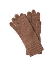 Soft brown knitted gloves for hands, isolated on a clean white background, winter accessory. isolated on transparent background