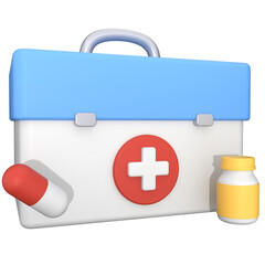 Fototapeta premium First Aid Kit Nature 3D Illustration