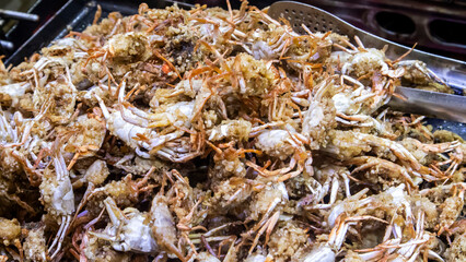 fried crab ready for sale