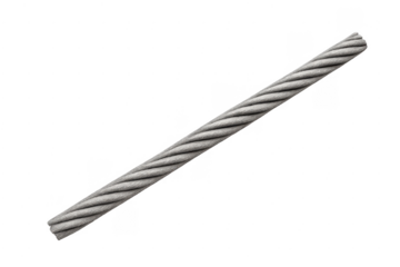 Steel wire rope cable isolated on transparent background