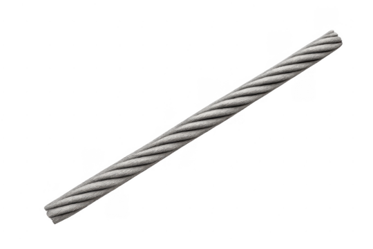 Steel wire rope cable isolated on transparent background