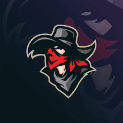 Bandits mascot logo design vector. Bandits head illustration for sport and esport team.