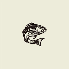 Fish logo style icon design template vector illustration