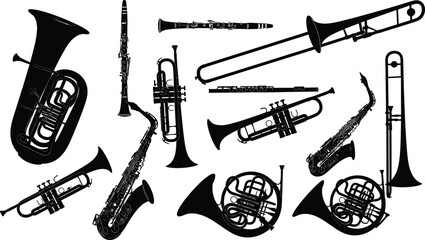 Here is a title and a comprehensive list of keywords for the image of musical instruments, optimized for Adobe Stock vector illustration content SEO.