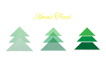 クリスマスツリー、木、針葉樹、イラスト、バリエーション