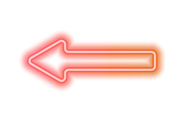 Neon Red Arrow Sign with Glowing Direction Pointer, Bright Light Effect and Modern Illuminated Graphic Design