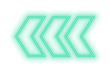 Neon Directional Arrow with Glowing Curve Light, 3D Guidance Symbol and Vibrant Nightlife Highlight Effect