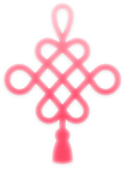 Pink soft blur Mystic Knot symbol for Lunar New Year 2026