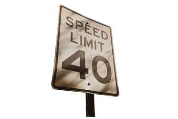 Weathered Speed Limit 40 Sign