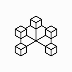 Blockchain Network Icon &ndash; Digital Connection and Technology Concept Vector