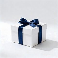 Obraz premium Beautiful White Gift Box Wrapped with Ribbon Perfect for Special Occasions and Celebrations