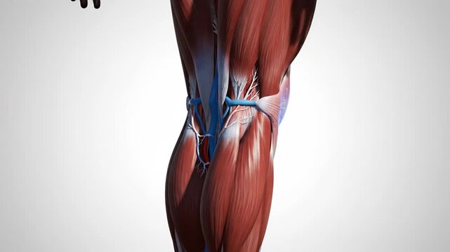 Detailed 3D Animation of Human Crural Fascia Anatomy and Deep Fascia