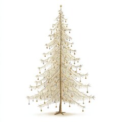 Fototapeta premium Elegant Gold Christmas Tree Decor for Festive Celebrations