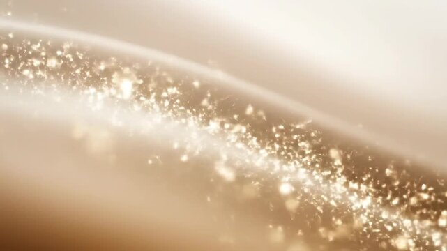 Elegant flowing fabric with sparkling particles and soft light