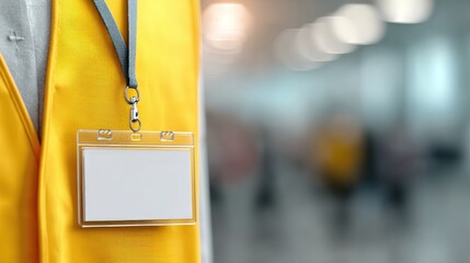 Badge on yellow vest transparent background