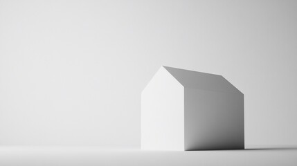 Simple white house model on a plain background