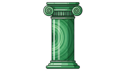 Green Greek Ionic Marble Column Architectural Element Illustration