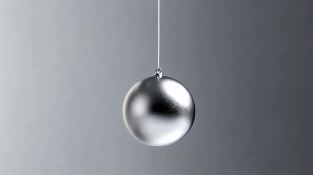 minimalist silver pendulum sphere suspended on thin string, isolated on soft gradient background, clean commercial lighting, hypnotism trance focus tool