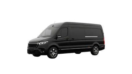 Isolated Black Delivery Van or Commercial Cargo Vehicle 3D Render