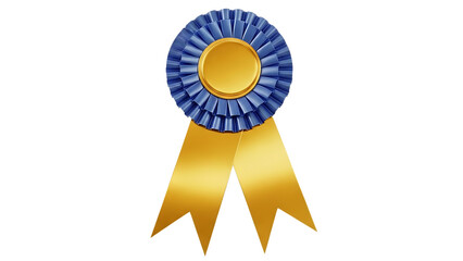 First Place Blue Rosette Ribbon Award with Gold Medal 3D Icon