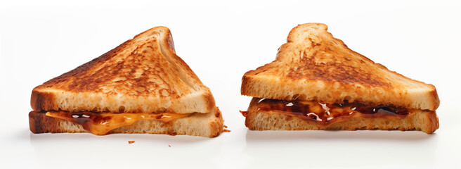 Toasted Peanut Butter Jelly Sandwich halves