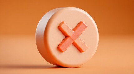 Obraz premium Distinctive white pill with a red cross symbolizing a seamless token usage concept in healthcare