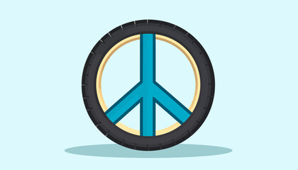 Peace symbol icon on a black and red background concept for freedom, love, and pacifism design