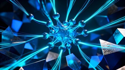 CGI glowing lines connecting nodes like neural pathways, conceptual mind focus imagery, brain activity hypnotism concept - Powered by Adobe