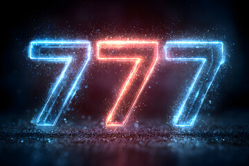 Neon glowing numbers with confetti on dark background, new year celebration, futuristic style joy happiness, party countdown design, celebration concept