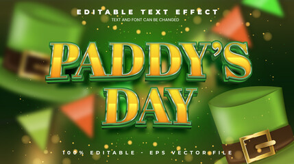 Paddys Day St Patricks Day editable text effect in modern trend