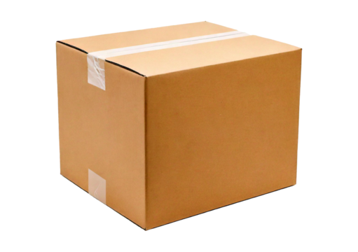 Box package delivery cardboard carton packaging isolated on transparent or white background