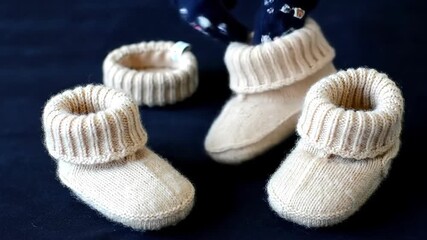 Soft knitted baby booties cozy comfort gentle texture warm apparel