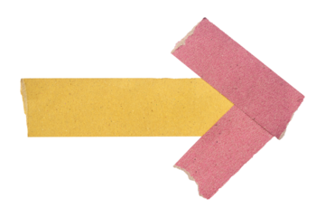 pink paper arrow isolated on white background