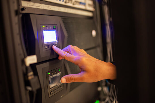 Hand Adjusting Server Controls in Data Center