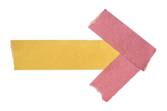 pink paper arrow isolated on white background