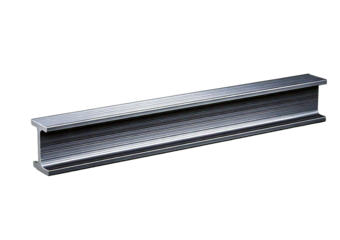 Metal steel rolled rail block construction girder material. Metal steel hard bar icon tube , isolated on transparent or white background